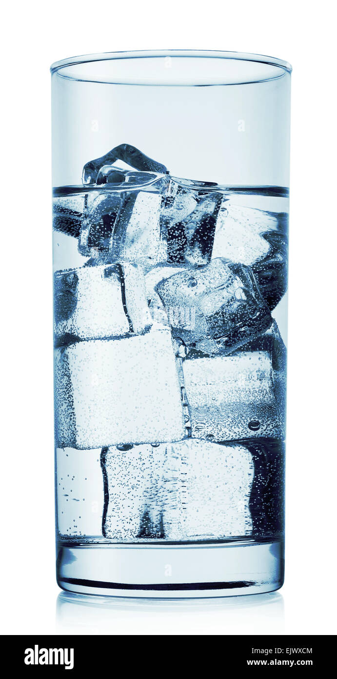 Glass of water with ice isolated on white background Stock Photo - Alamy