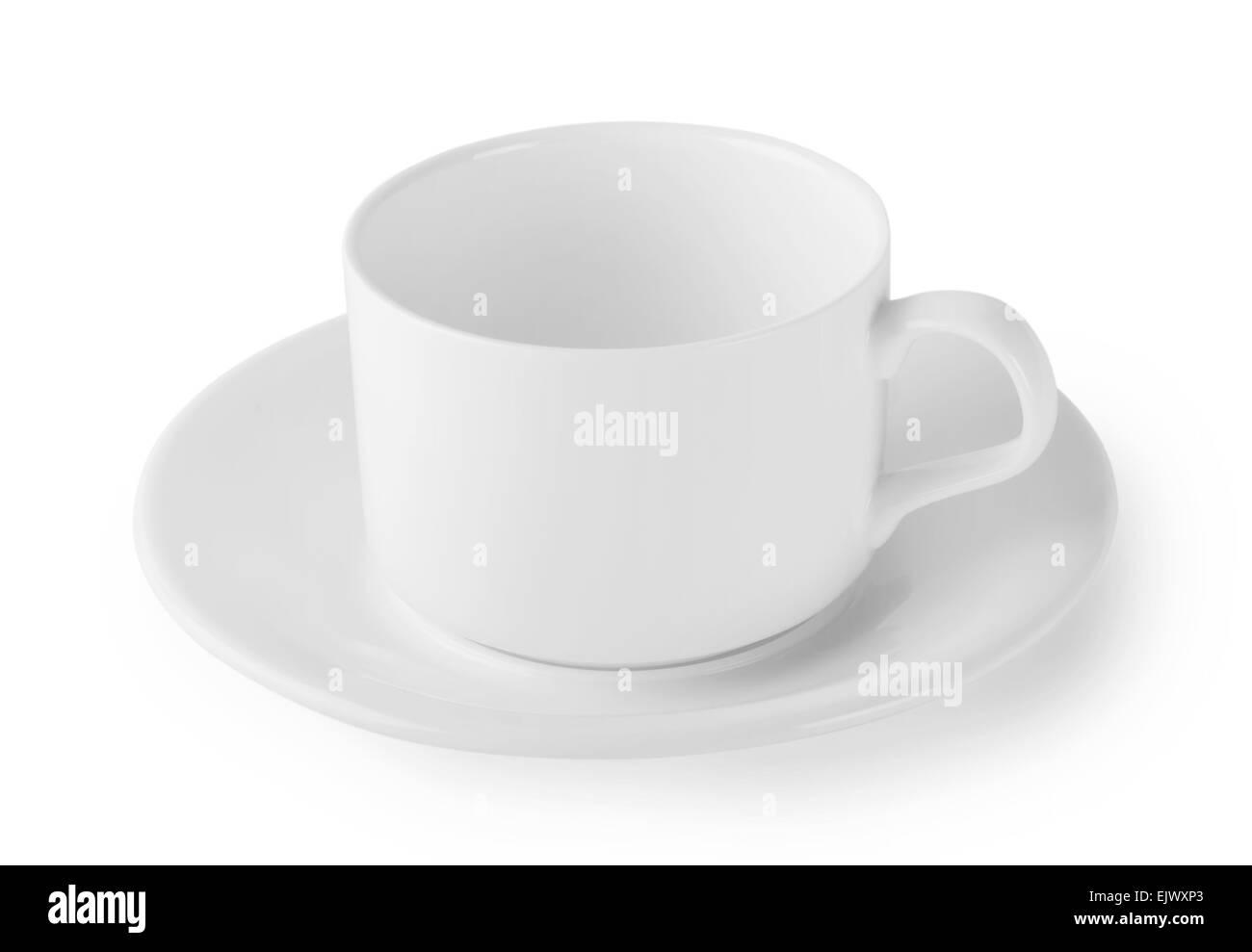 White coffee cup and saucer isolated on white background Stock Photo ...