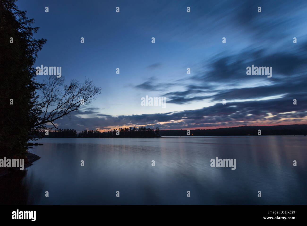Sunset over Eagle Lake, South River, Ontario, Canada Stock Photo Alamy