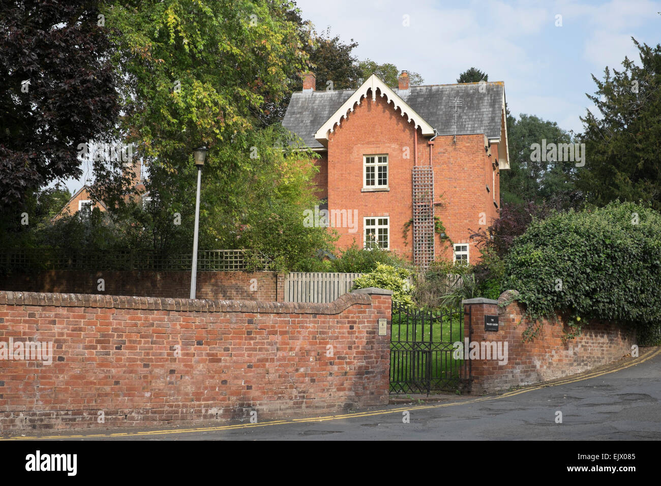 Church Street and the Walled Garden in Ledbury Stock Photo Alamy