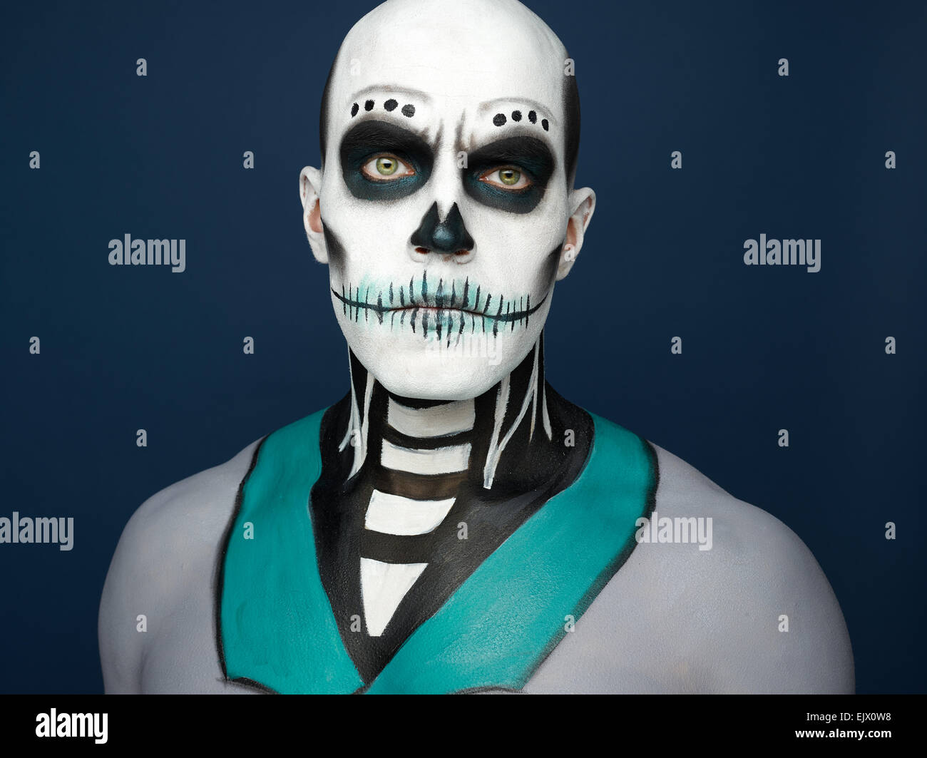 Dia de los Muertos - the Day of the Dead, painted male Stock Photo