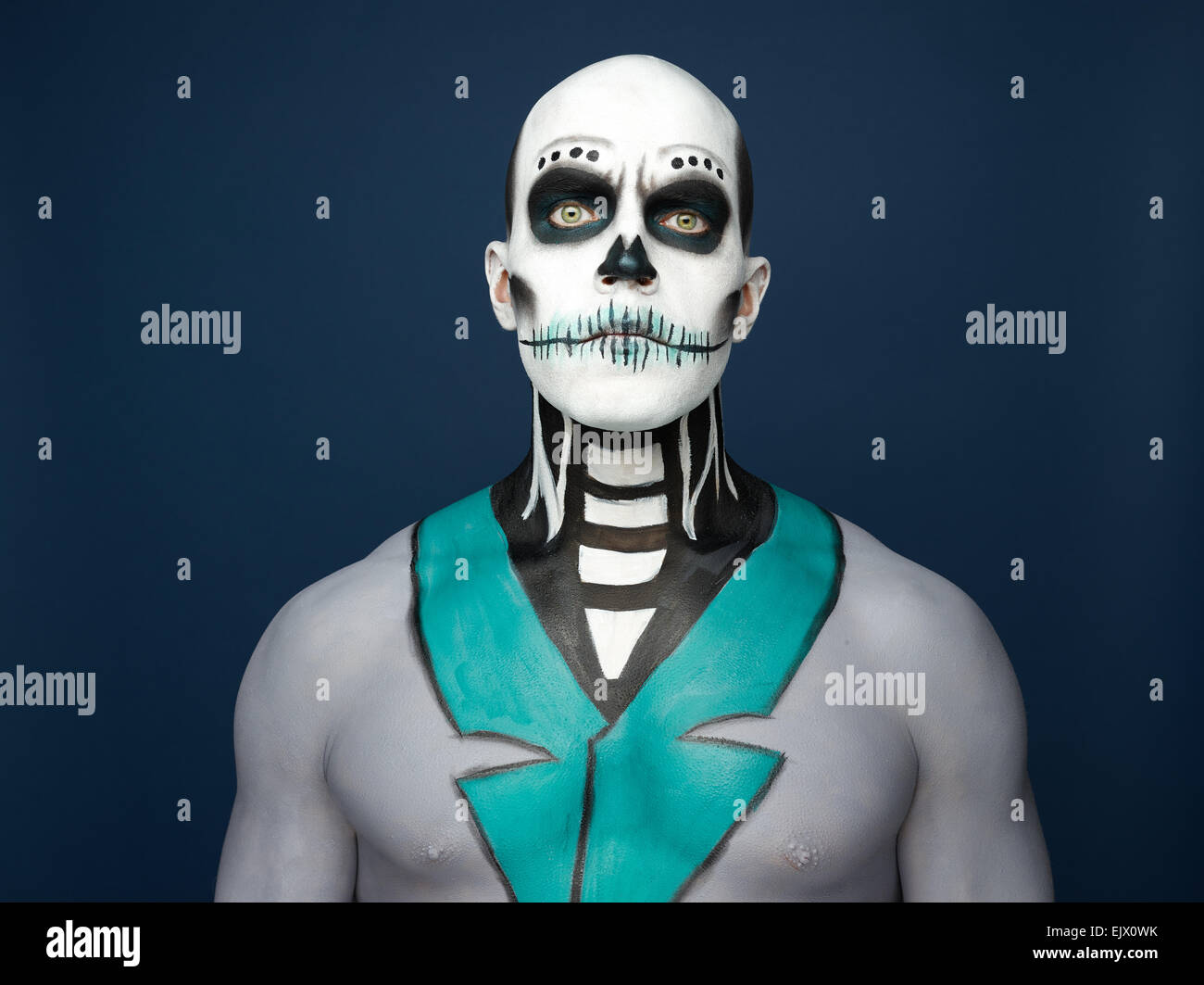 Dia de los Muertos - the Day of the Dead, painted male Stock Photo
