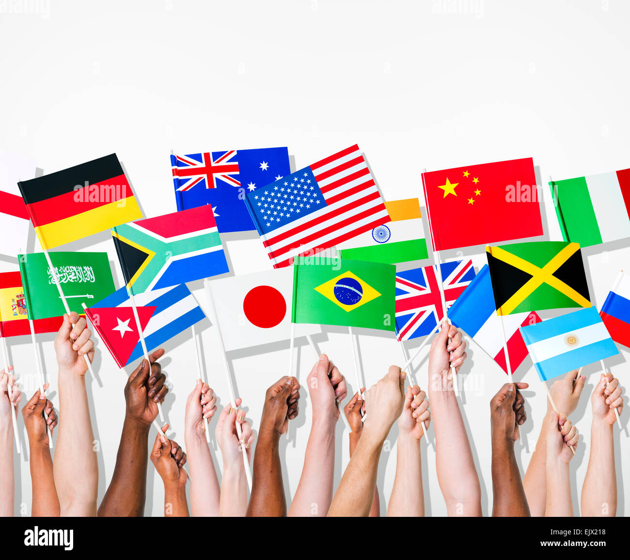 People holding flags of their country Stock Photo Alamy