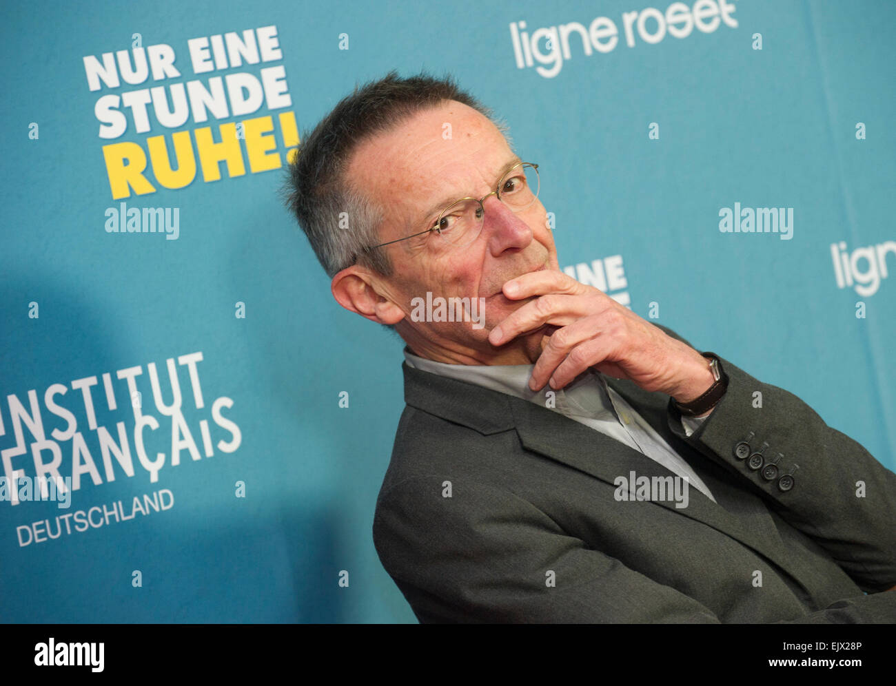 Berlin, Germany. 01st Apr, 2015. French director Patrice Leconte arrives for the German premiere of 'Une heure de tranquillite' in Berlin, Germany, 01 April 2015. The movie will be released in German cinemas on 16 April. Photo: PAUL ZINKEN/dpa/Alamy Live News Stock Photo