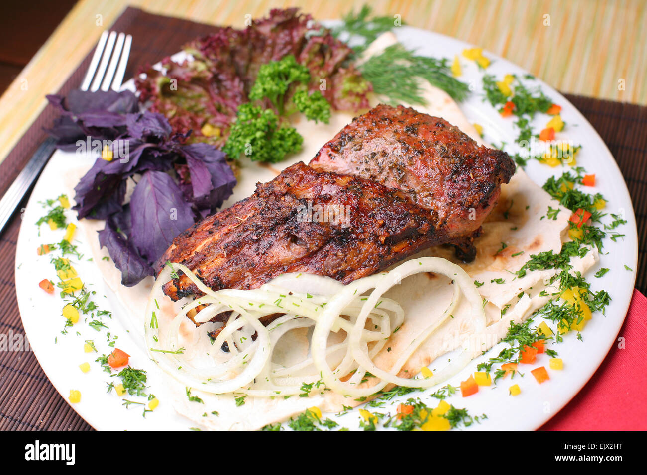 fry meat Stock Photo