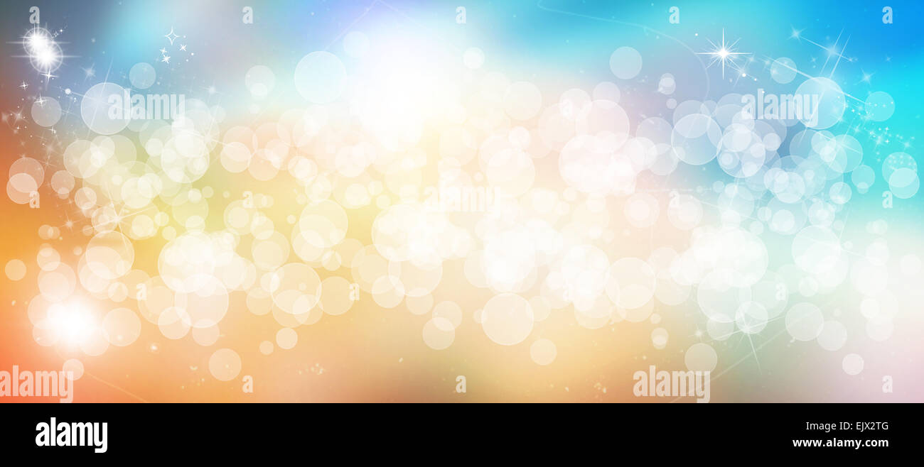 Gentle multicolored bokeh sparkly website header/banner Stock Photo - Alamy