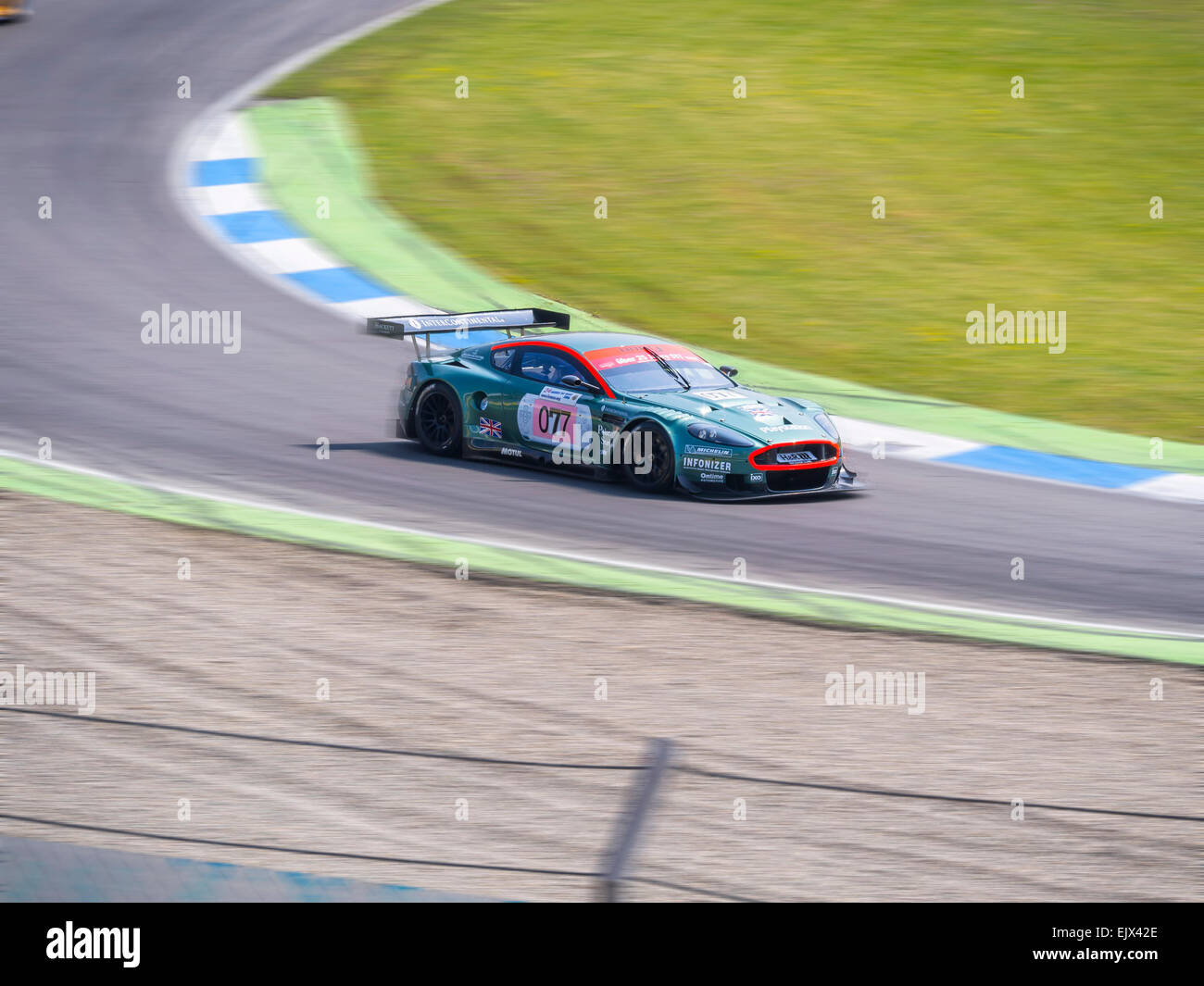 Car race, Aston Martin racing car, Hockenheim, Baden-Württemberg, Germany Stock Photo
