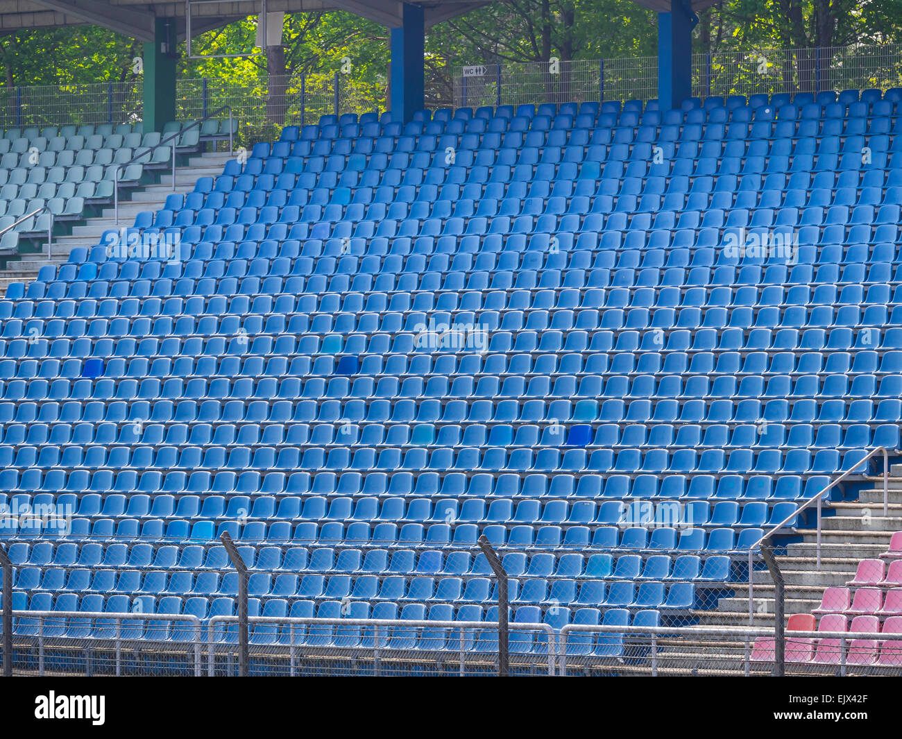 Empty bleachers, empty seats, Hockenheim, Baden-Württemberg, Germany Stock Photo