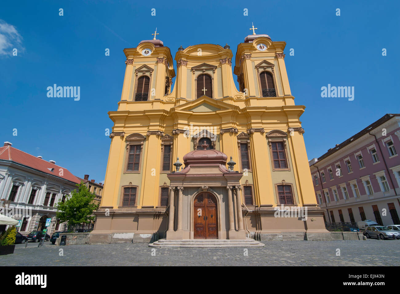 Cathedral of Saint George, Unioni square, Temeswar or Timisoara, Romania Stock Photo
