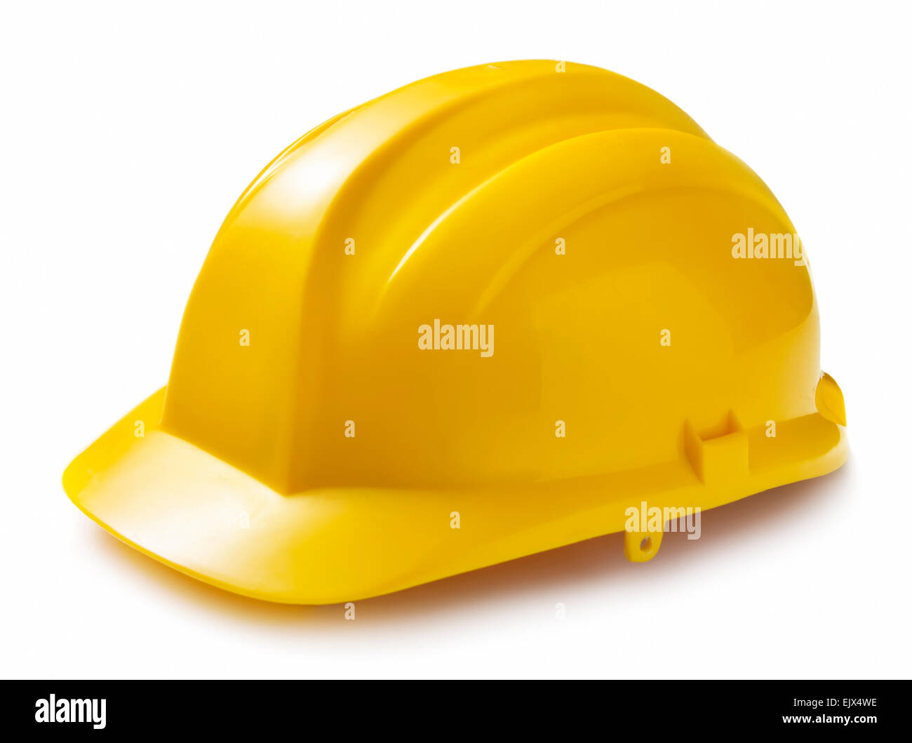 Yellow safety helmet on white background Stock Photo - Alamy