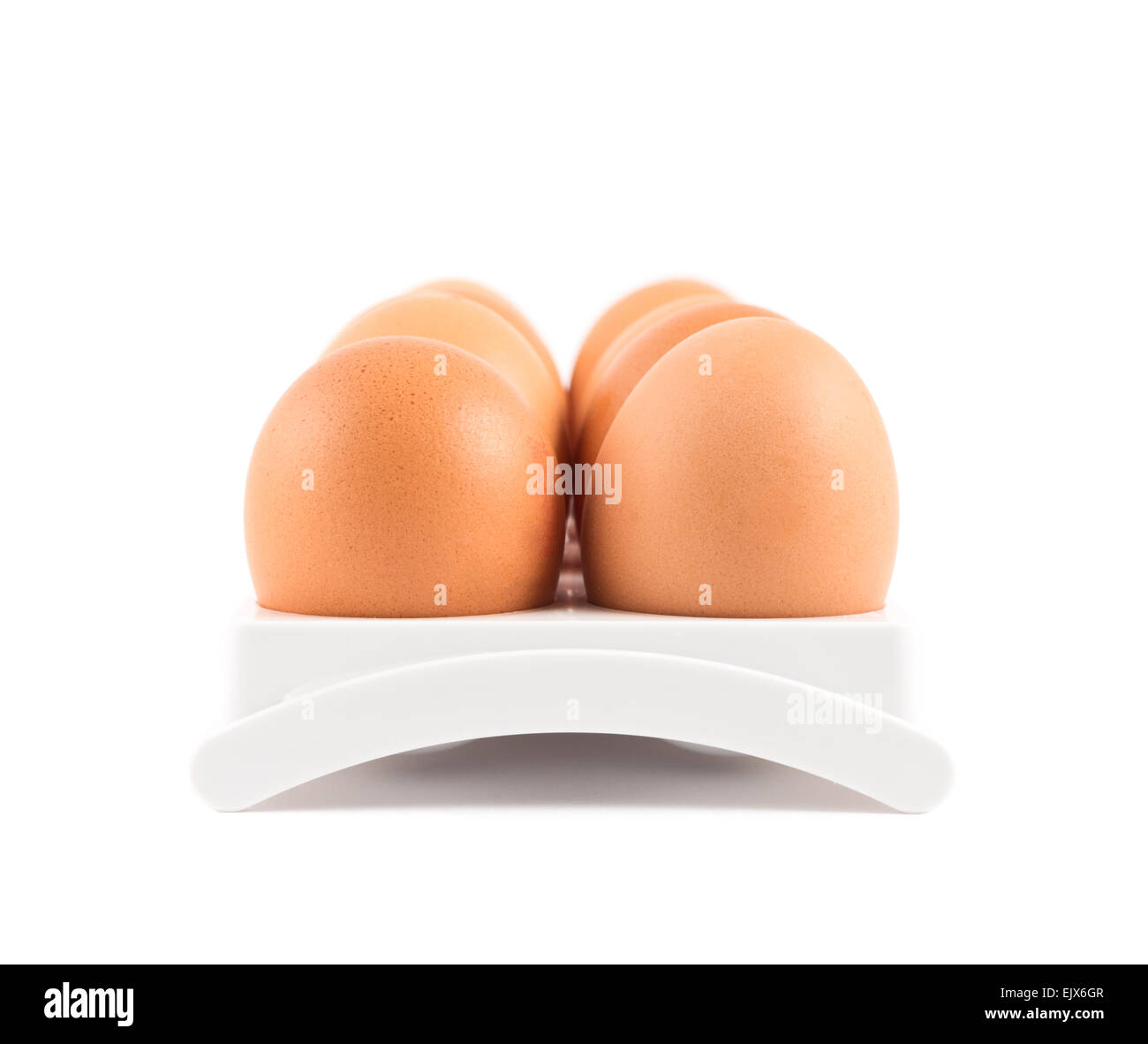 Dozen of eggs in a case isolated Stock Photo Alamy