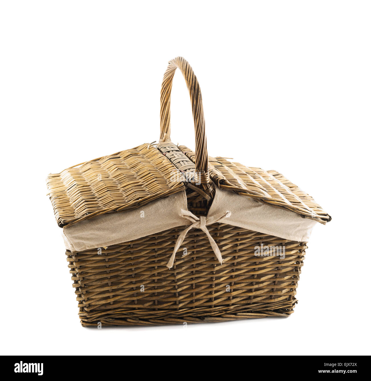 Picnic basket hamper isolated Stock Photo Alamy