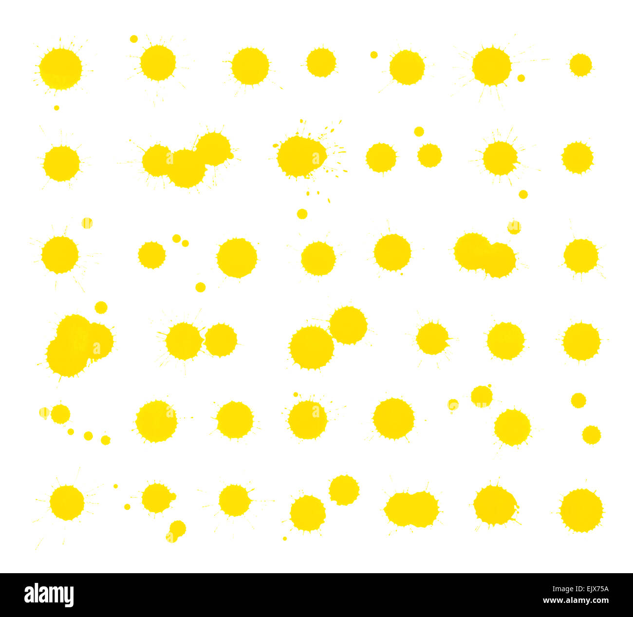 Yellow ink stain spot collection Stock Photo Alamy