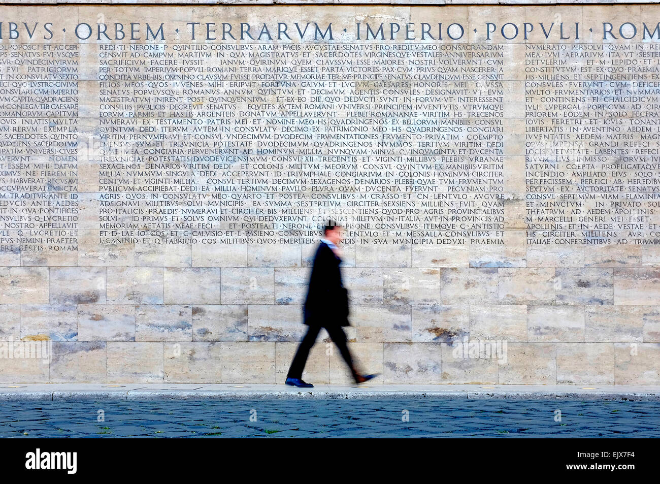 A man walks in front of the Res Gestae Divi Augusti, Rome, Italy Stock  Photo - Alamy