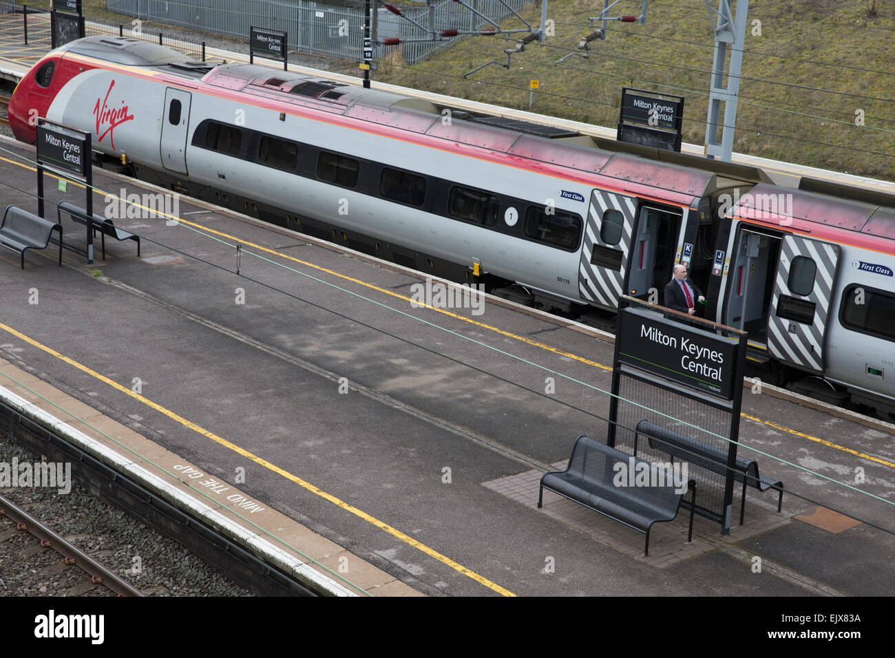 Milton Keynes, UK 2nd April 2015. Trains to London Euston will terminate at Milton Keynes
