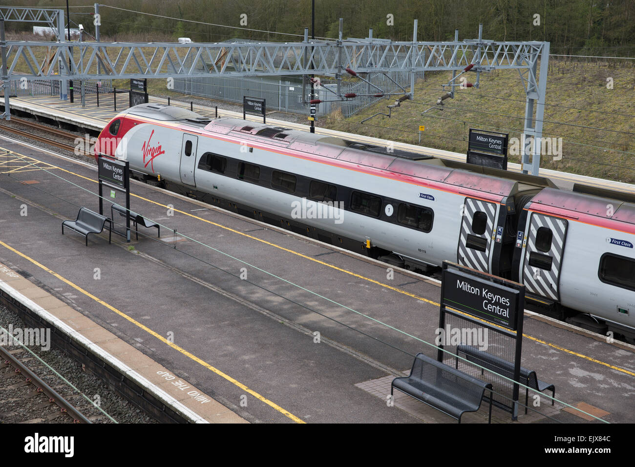 Milton Keynes, UK 2nd April 2015. Trains to London Euston will