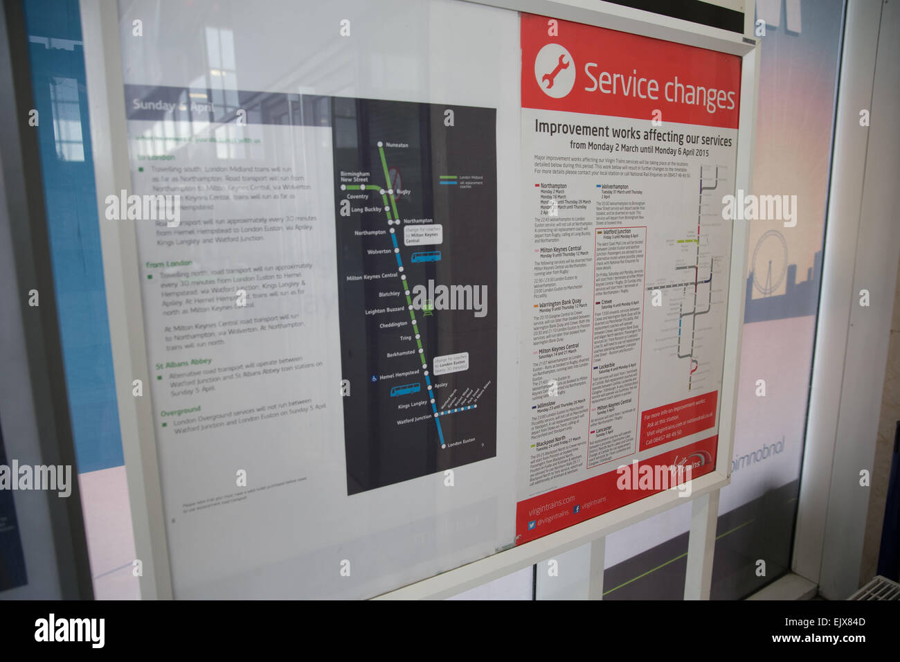 Milton Keynes, UK 2nd April 2015. Trains to London Euston will