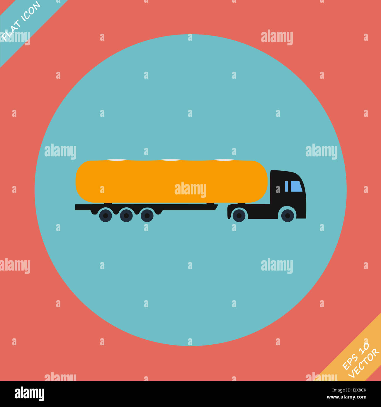 Icon trucks with tanks - vector illustration. Stock Photo