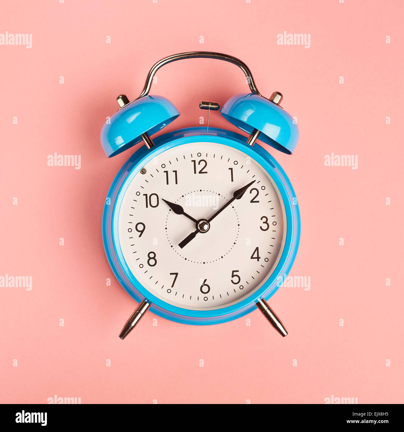 Blue alarm clock Stock Photo Alamy