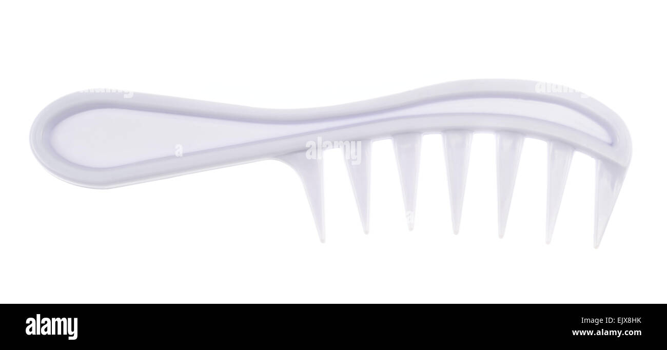 White plastic comb with a handle Stock Photo Alamy