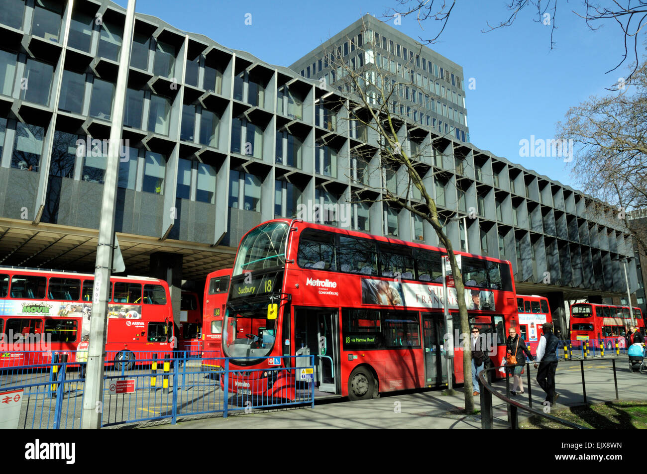 Buses, Euston Bus Station, London England Britain UK Stock Photo