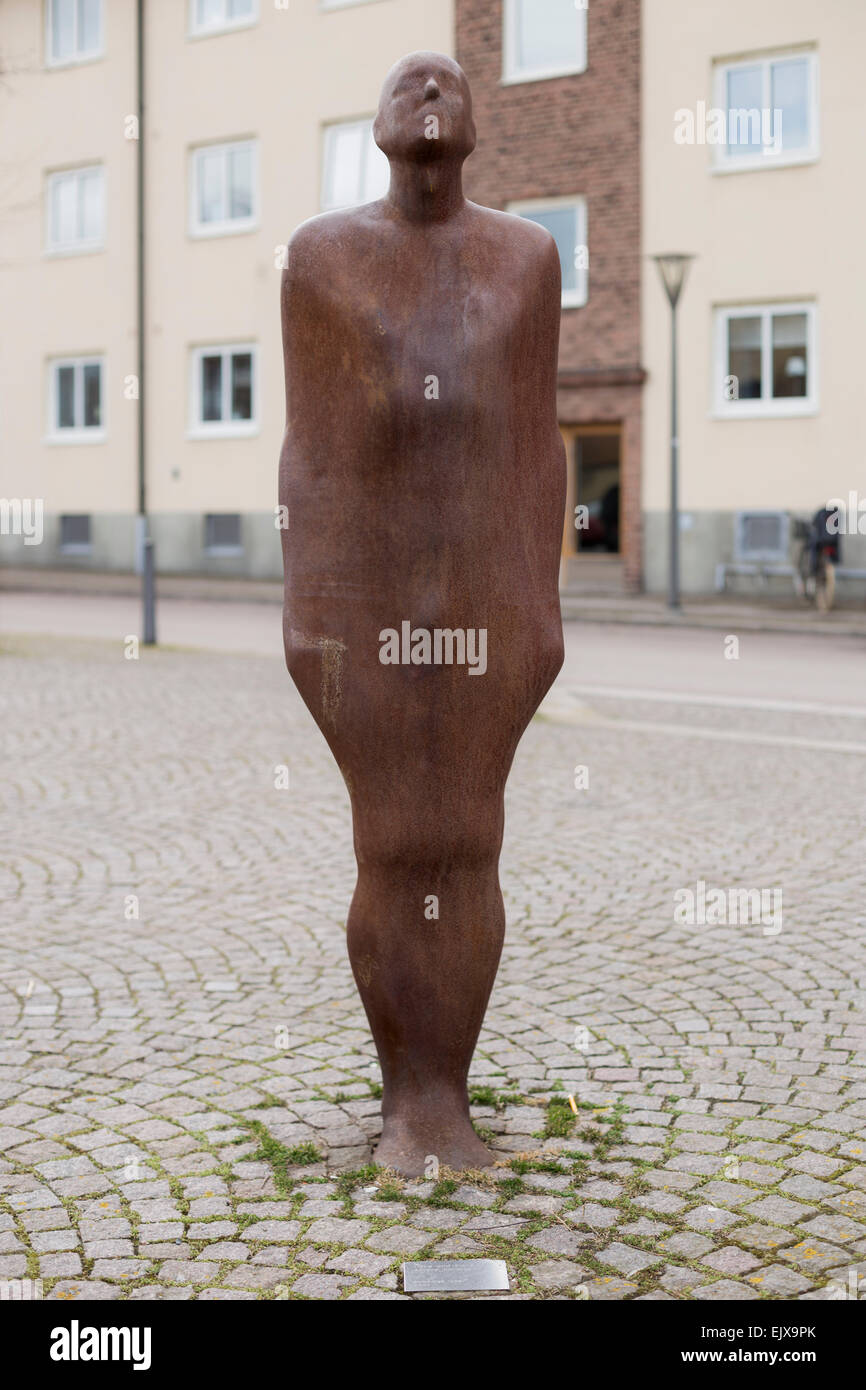 'Here and Here' (2002) sculpture by Antony Gormley in Höganäs, Sweden. Stock Photo