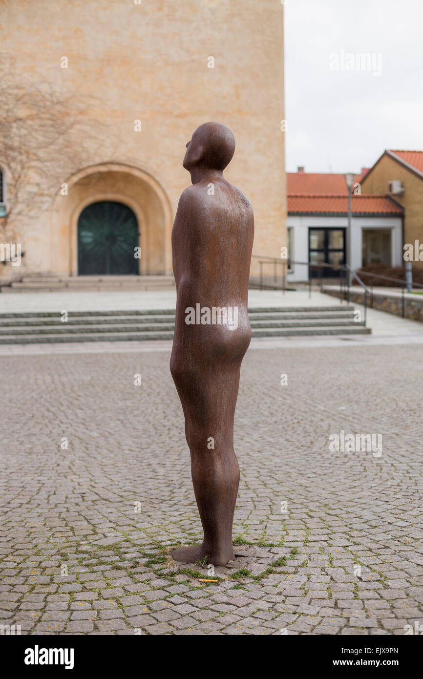 'Here and Here' (2002) sculpture by Antony Gormley in Höganäs, Sweden. Stock Photo
