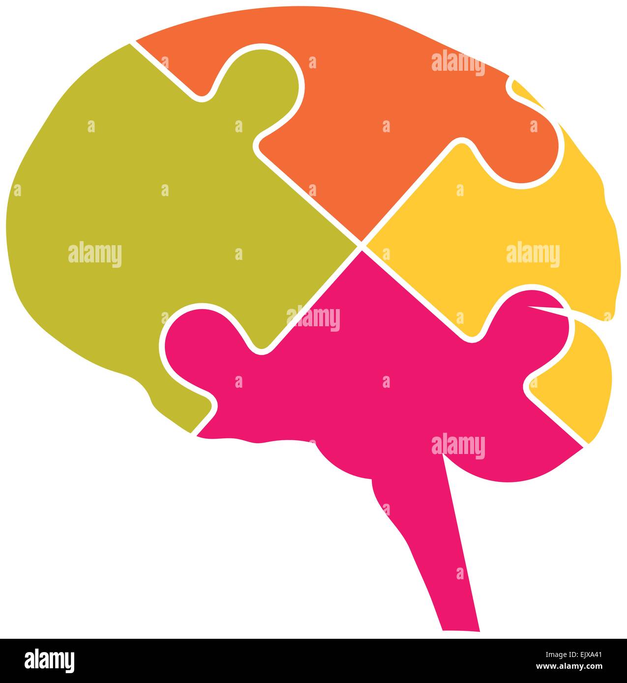 Human Brain Jigsaw Puzzle Pieces Abstract Vector Stock Vector Image & Art Alamy
