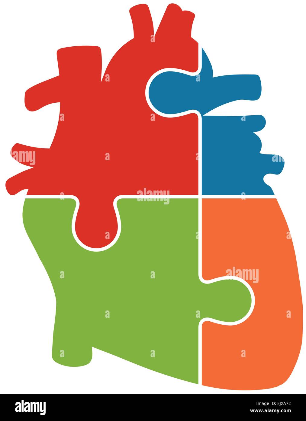 Human Heart Jigsaw Puzzle Pieces Abstract Vector Stock Vector Image