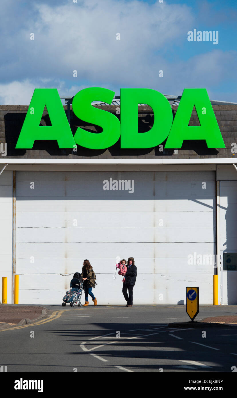ASDA supermarket and sign logo  Llanelli town centre, Wales UK Stock Photo