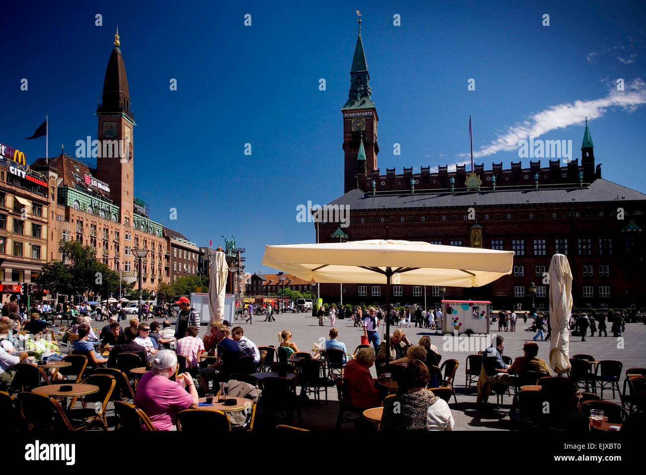Copenhagen town hall square Stock Photo