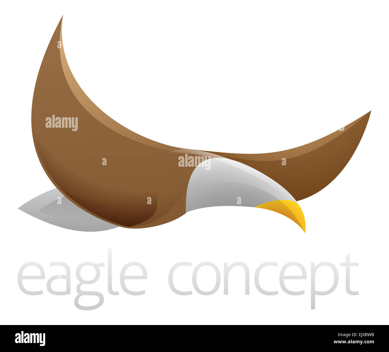 An abstract illustration of a flying eagle concept design Stock Photo