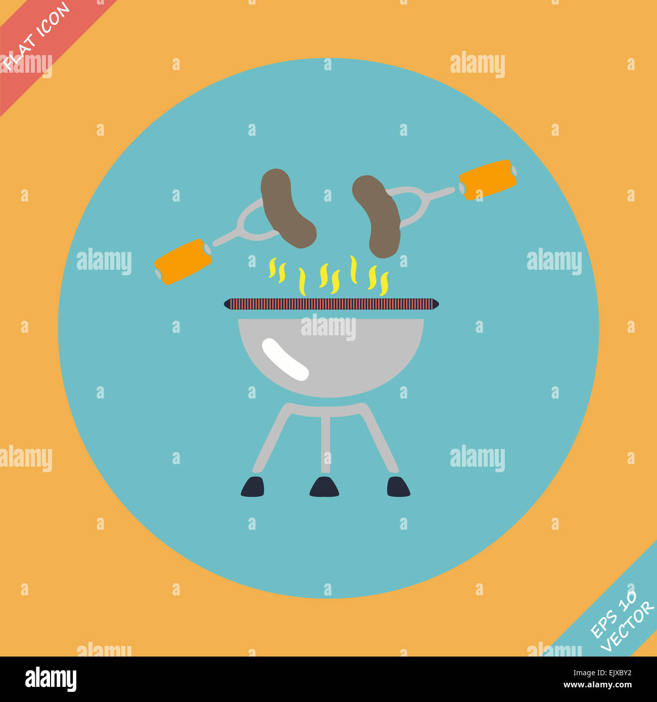 Barbecue grill menu icon - vector illustration Stock Photo - Alamy