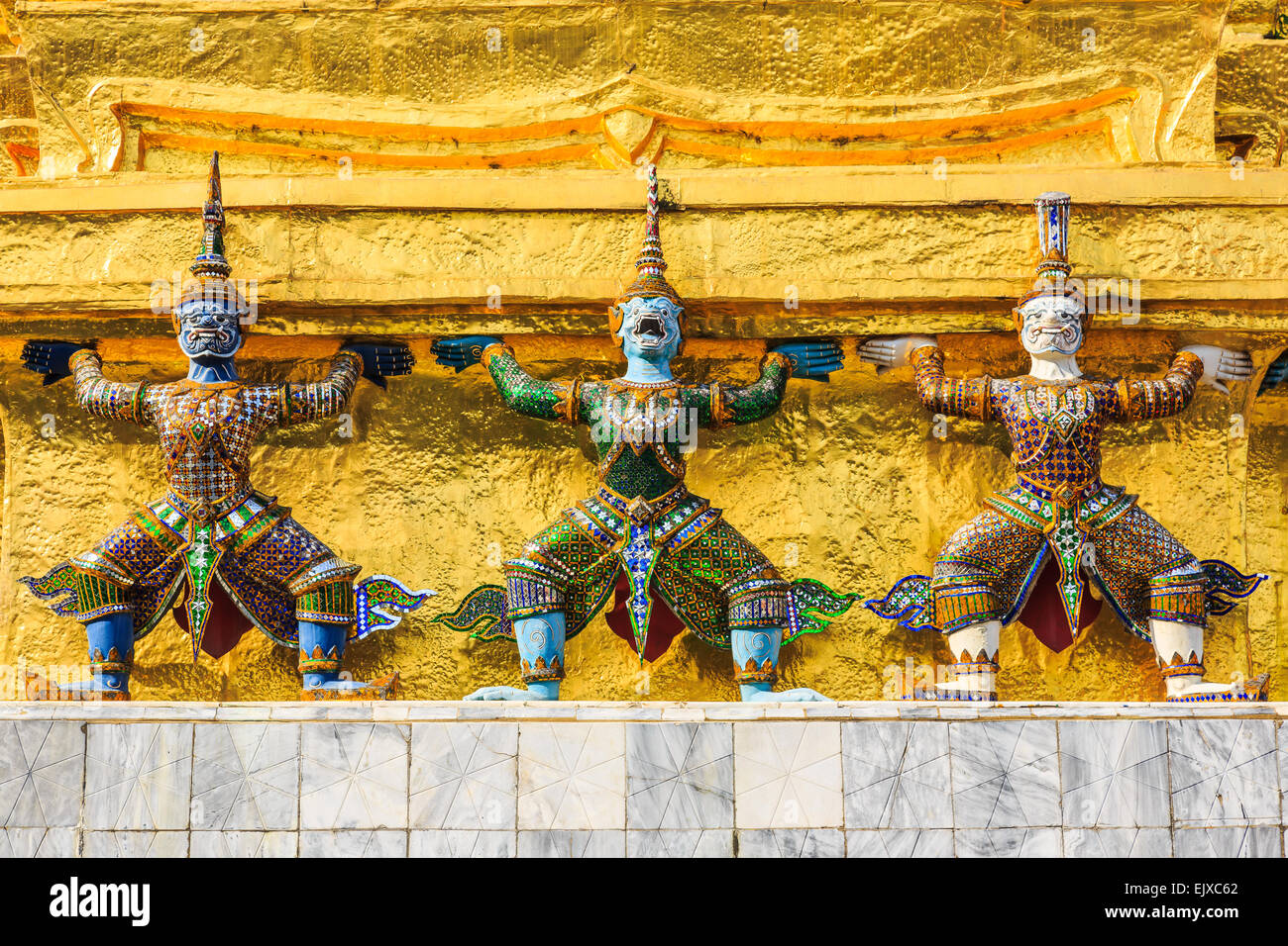 Demons, Wat Phra Kaeo Bangkok, Thailand Stock Photo