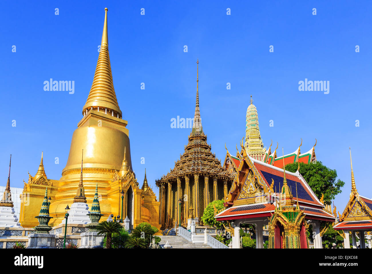 Wat Phra Kaeo. Thailand's holiest temple, Bangkok Stock Photo