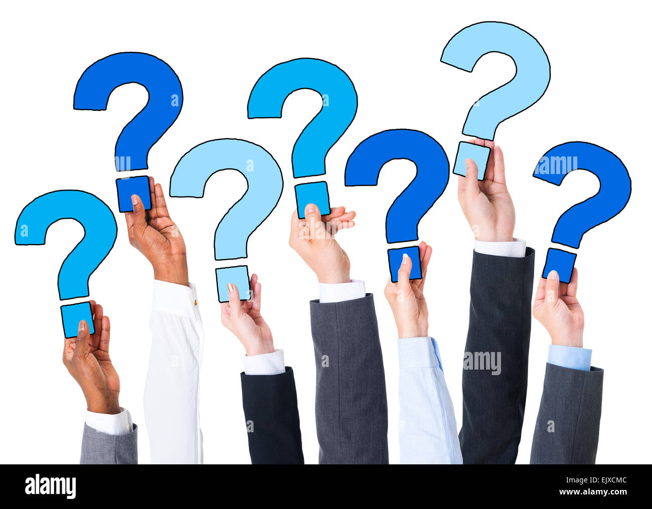 Business People Hand Holding Question Marks Stock Photo Alamy