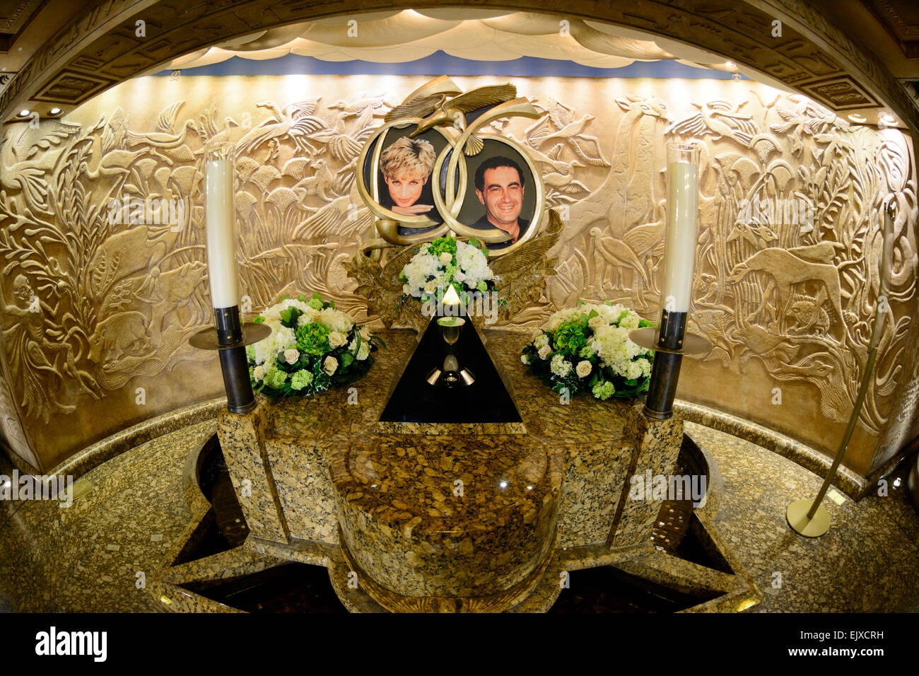 Harrods shrine for Princess Diana & Dodi Fayed, Harrods department store, London, United Kingdom. Stock Photo