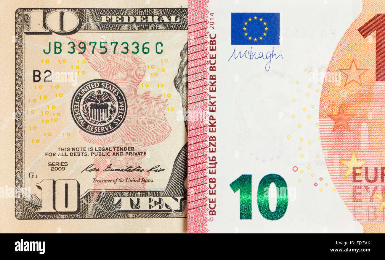 Dollar And Euro Banknote Background In Concept Of Money Exchange, Currency  Trading, Economic Competition And Relationship Of America And Europe. Stock  Photo, Picture and Royalty Free Image. Image 100807720.