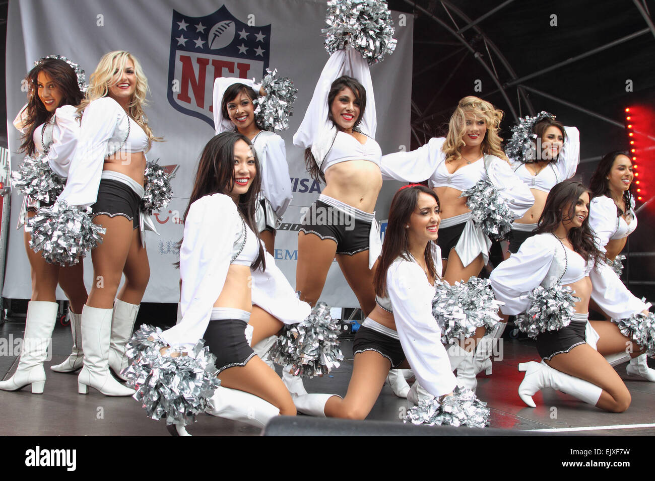 NFL hits London's Regent Street Featuring: Oakland Raiders Raiderettes ...