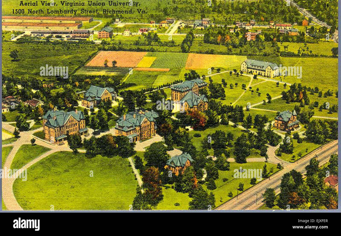Aerial View of Virginia Union University, 500 North Lombardy Street Stock Photo Alamy