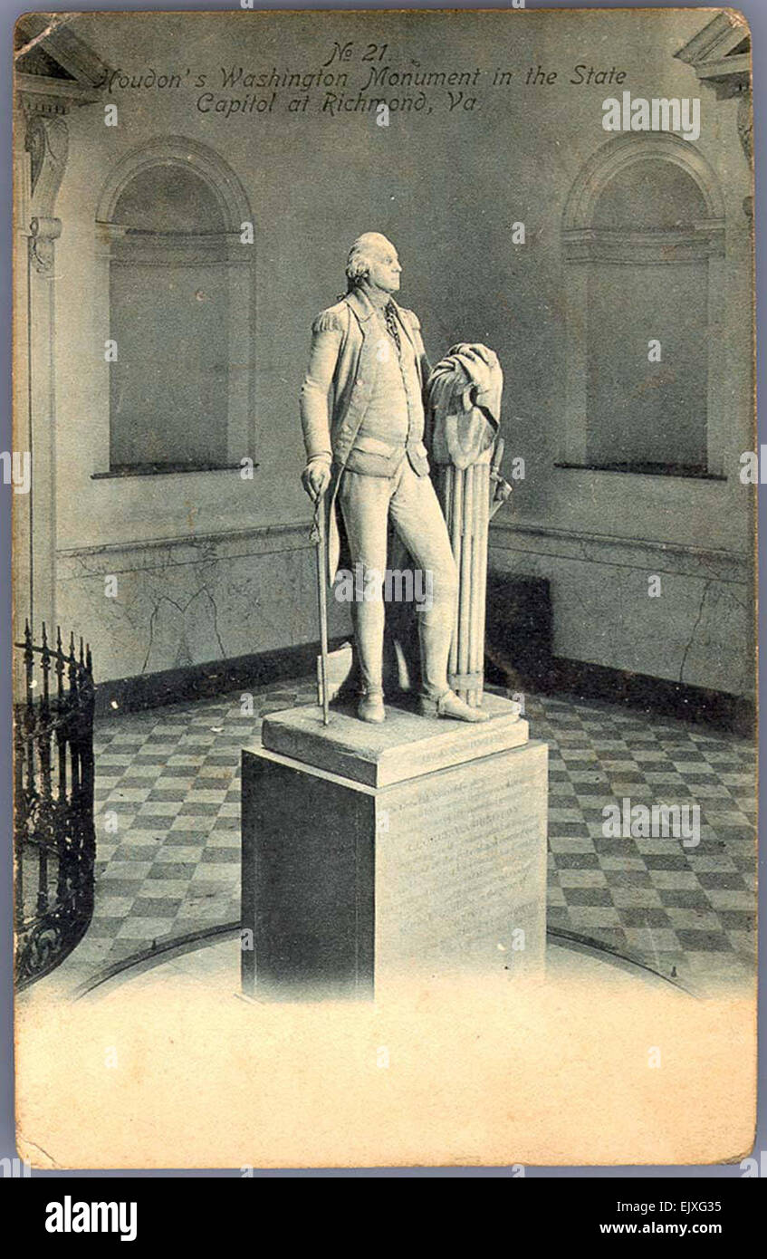 Houdon's Washington Monument in the State Capitol at Richmond, Va Stock