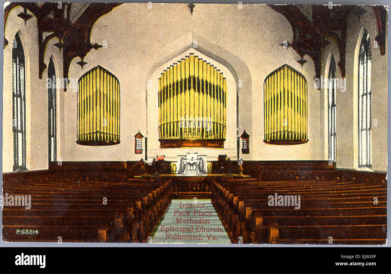 Interior, Park Place Methodist Episcopal Church, Richmond, Va Stock