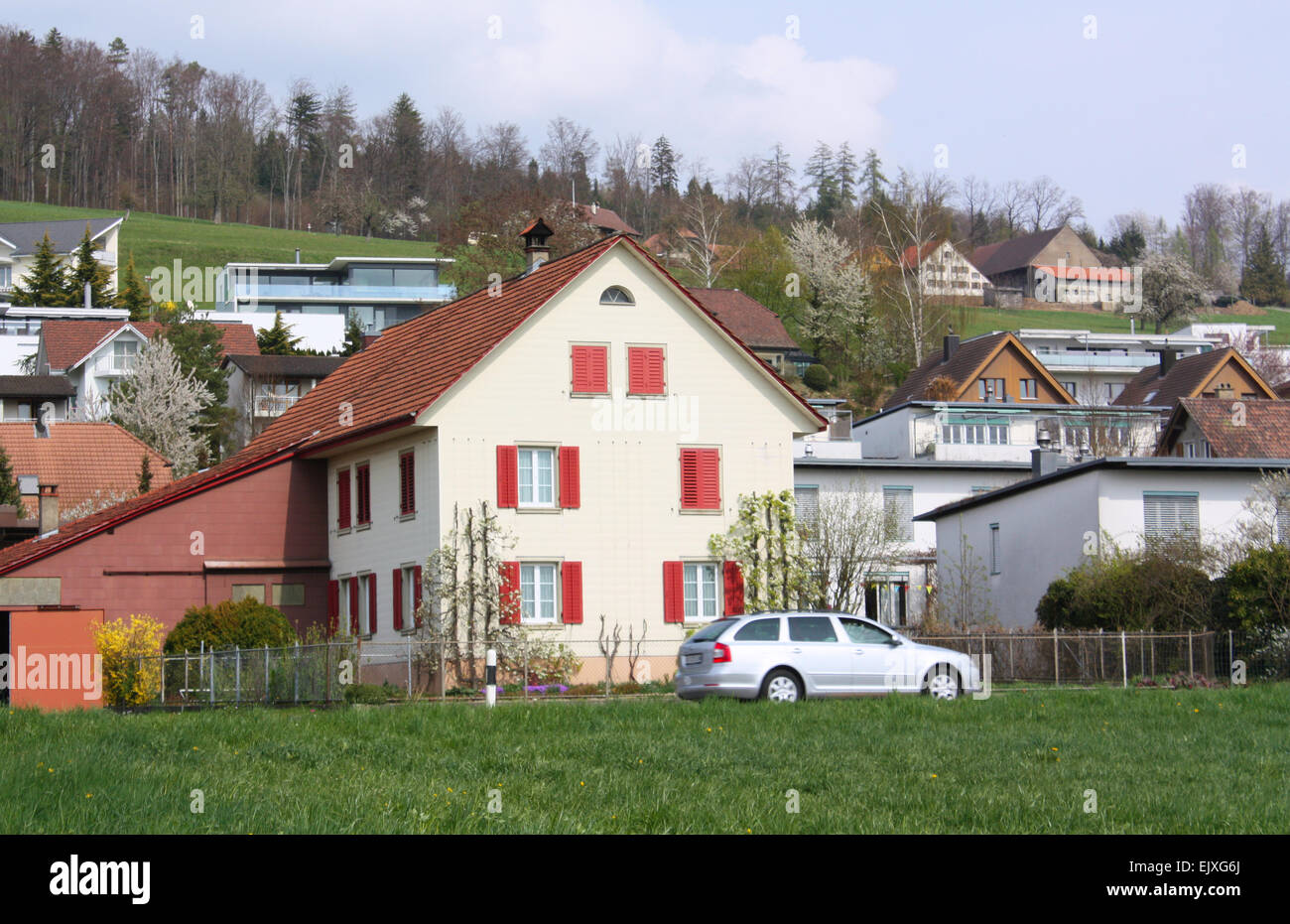 Houses in Switzerland Stock Photo Alamy