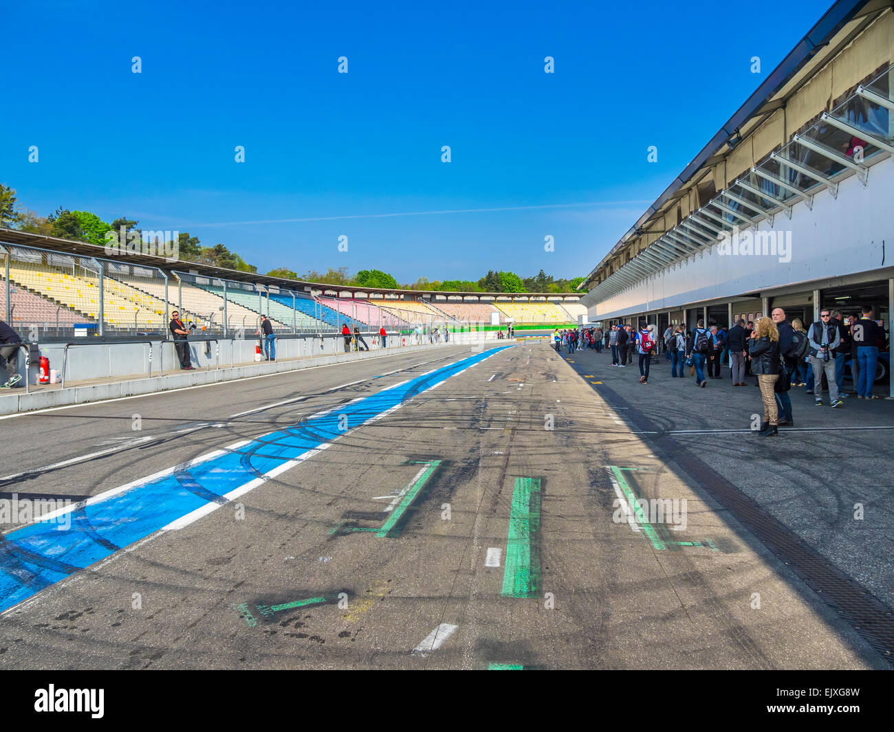 Germany, Hockenheim, Hockenheimring, pit lane Stock Photo