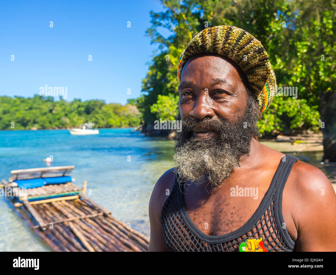 Jamaica, Port Antonio, portrait of a native Stock Photo