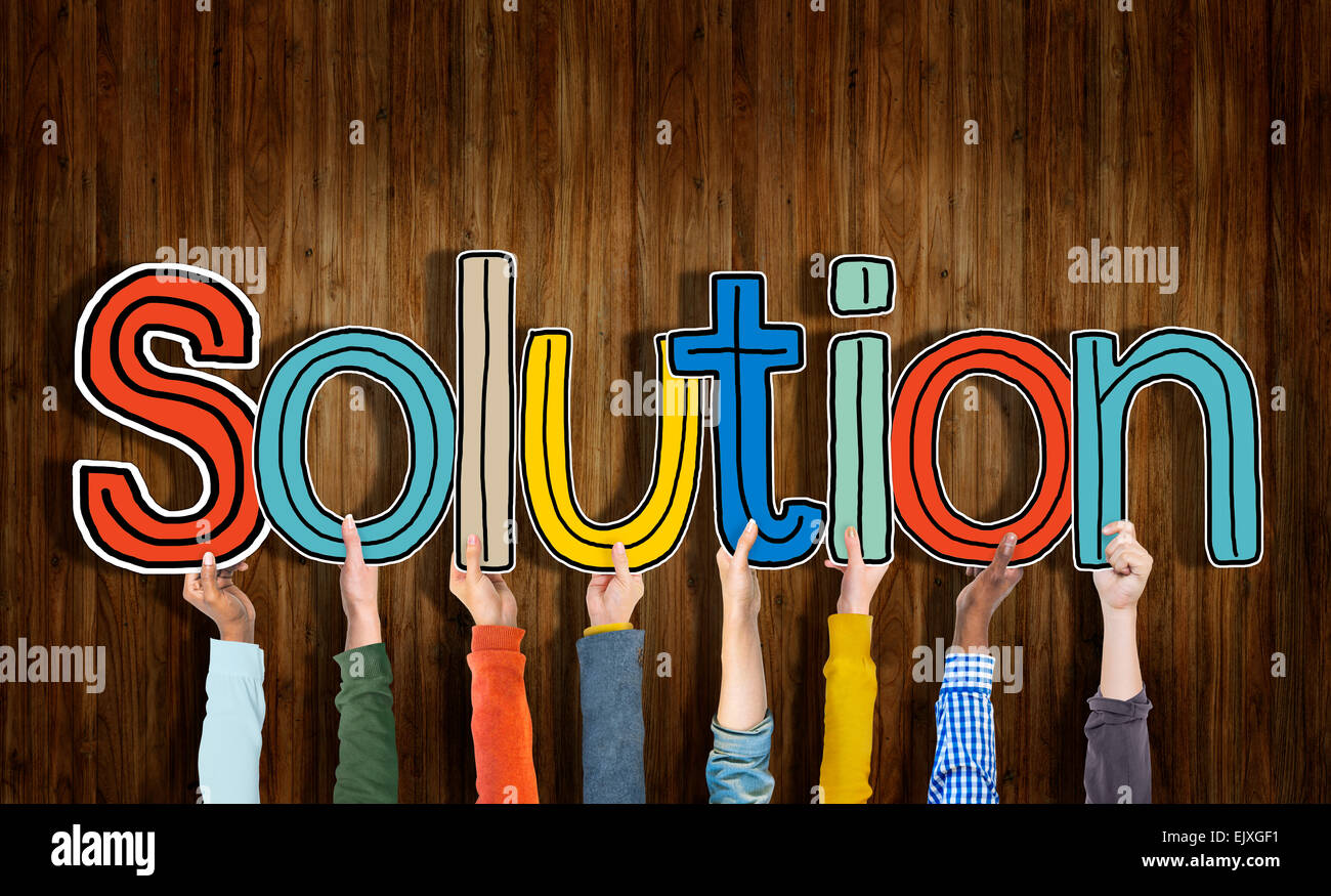 Group of Hands Holding Solution Concepts Stock Photo Alamy