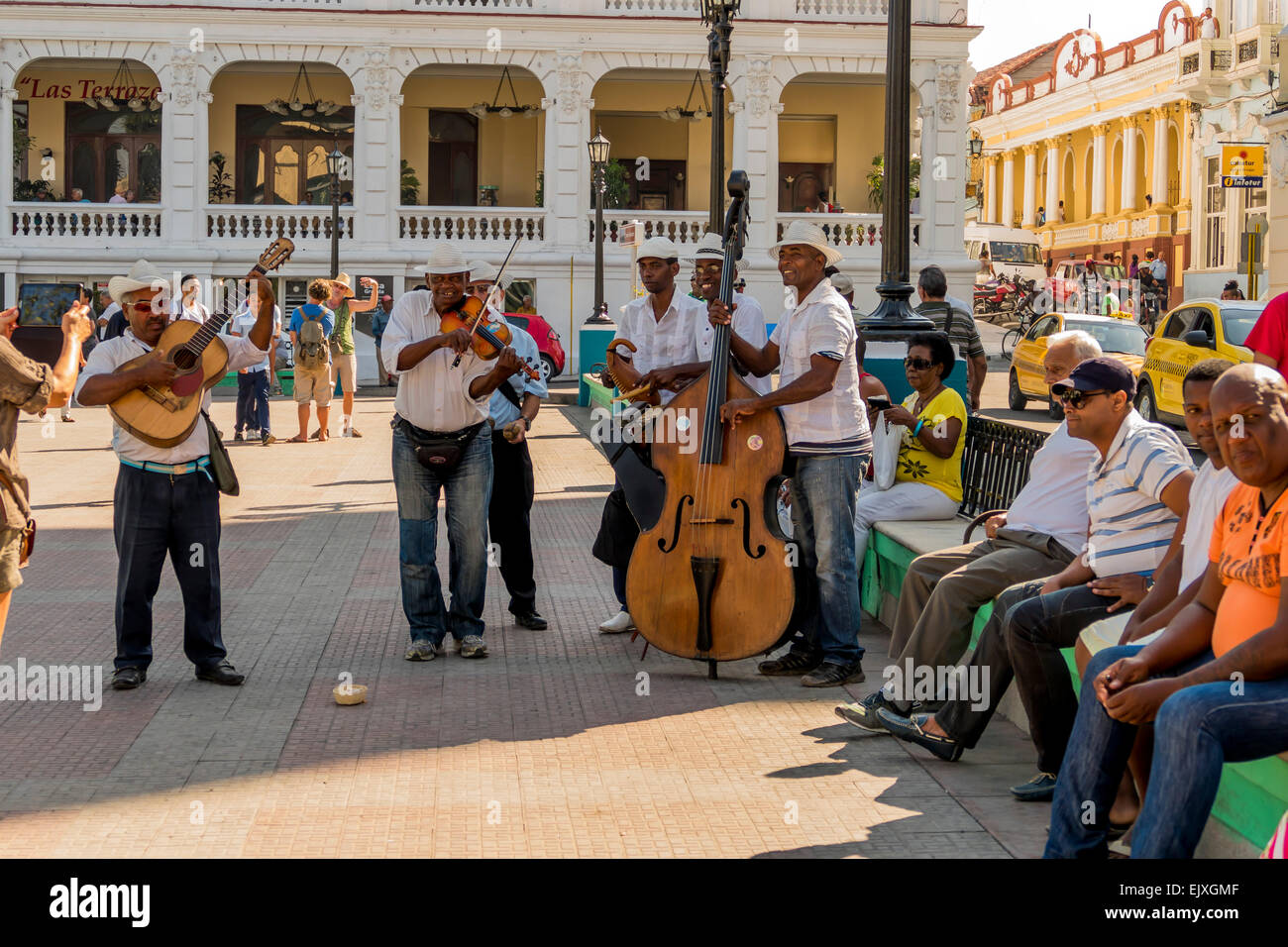 Cuba, Santiago de Cuba, music group playing Stock Photo