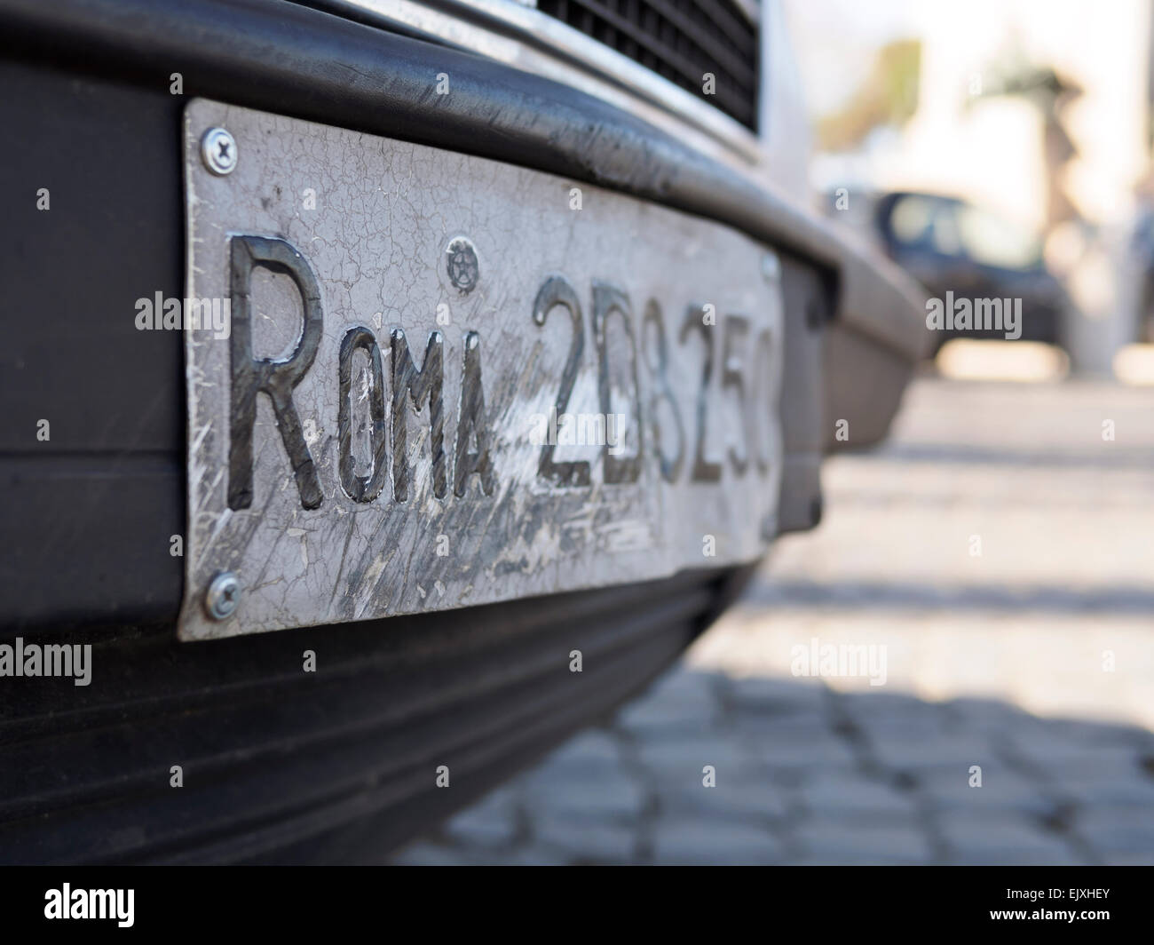 Italy, Rome, Old licence plates of Rome Stock Photo