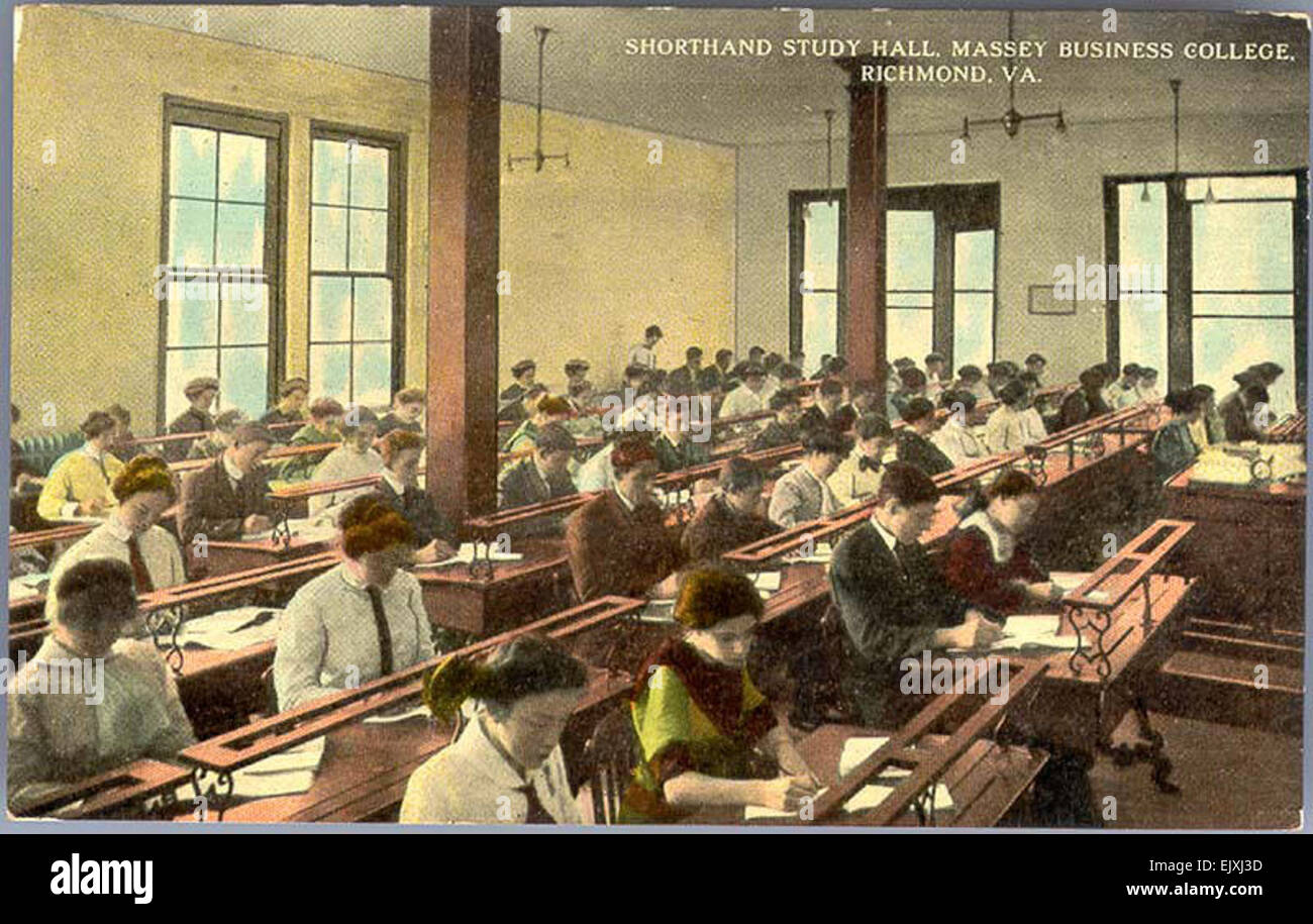 Shorthand Study Hall, Massey Business College, Richmond, Va Stock Photo Alamy