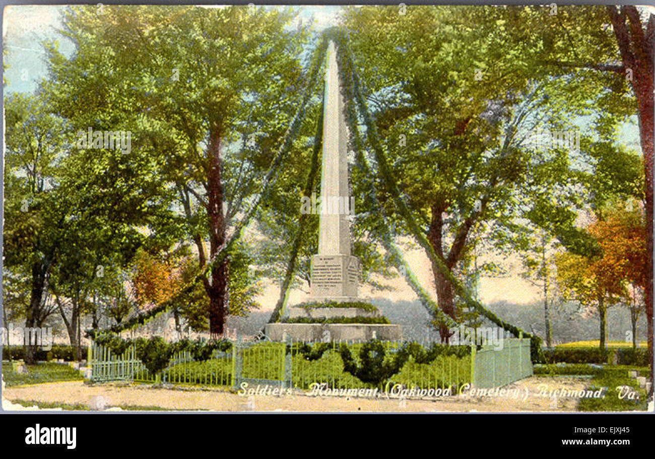 Soldiers' Monument (Oakwood Cemetery,) Richmond, Va Stock Photo Alamy